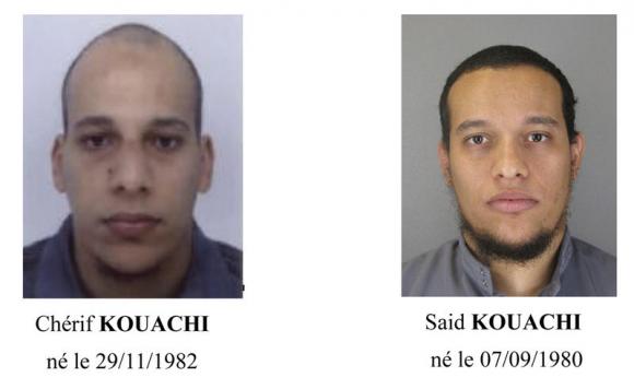 A call for witnesses released by the Paris Prefecture de Police  shows the photos of two brothers who are actively being sought for questioning in the shooting at the Paris offices