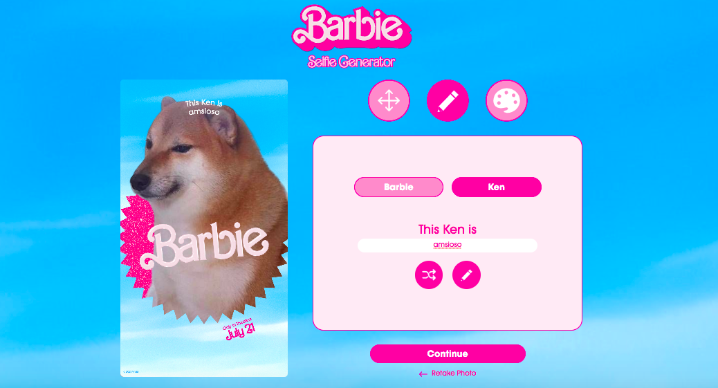 So you can put together your own posters in the style of the movie 'Barbie' 