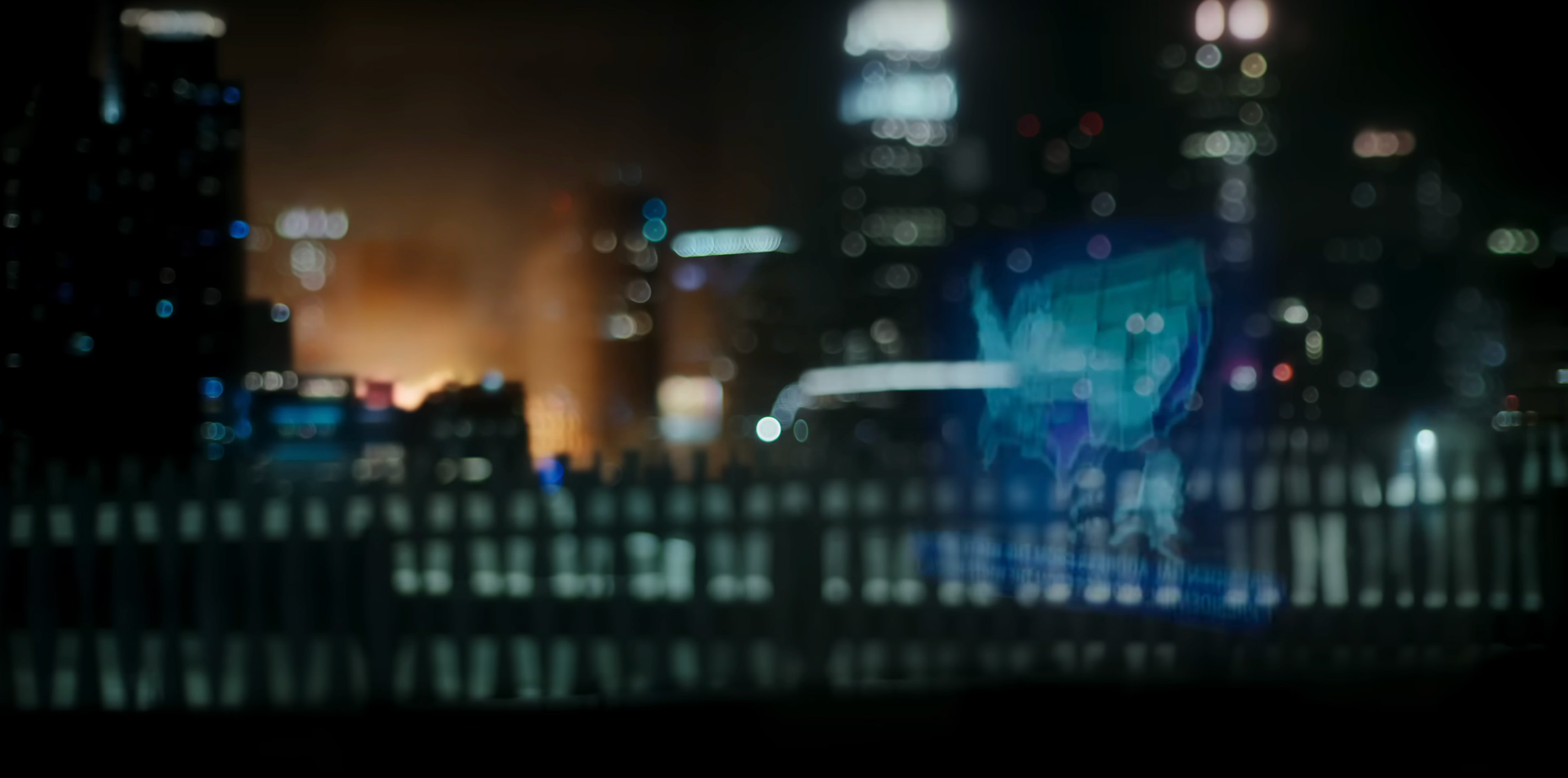 Map of the United States reflected in a glass in 