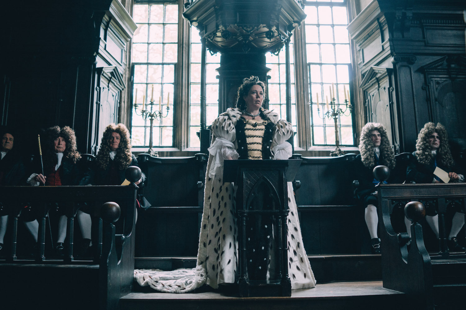 Olivia Colman as Queen Anne in “The Favourite”