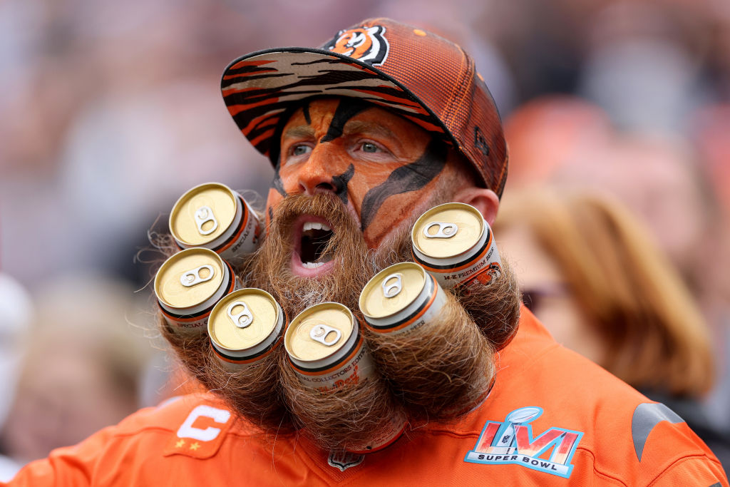 A Bengals fan who did something crazy with beer and his beard