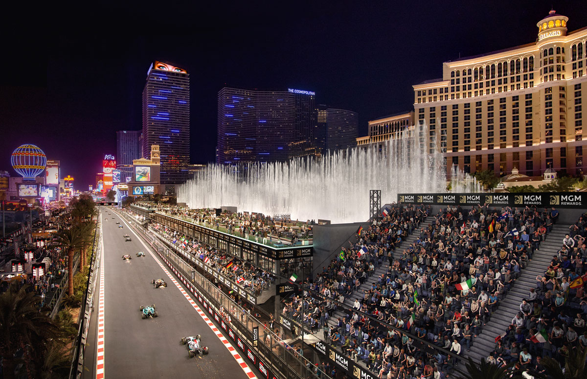 Bellagio fountains for the Las Vegas GP