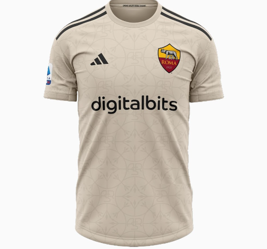 Roma and one of its possible jerseys in 2023-2024