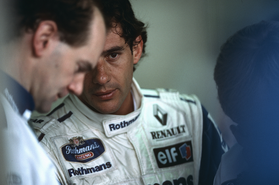Adrian Newey alongside Ayrton Senna