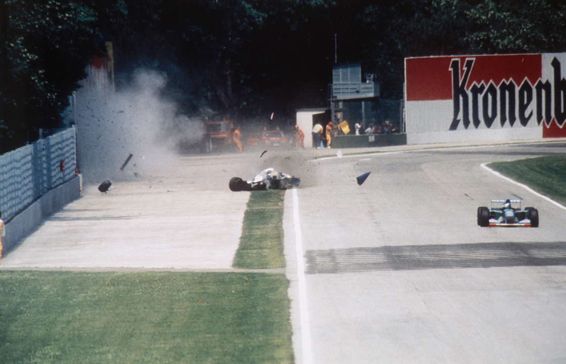 The moment after Ayrton Senna's fatal crash