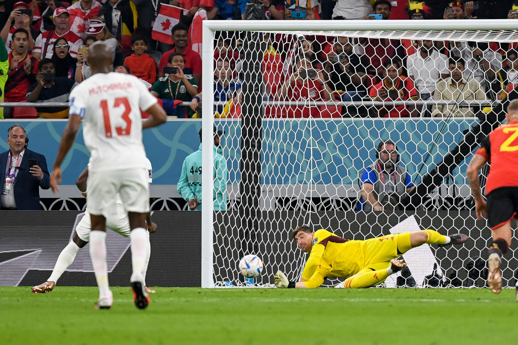 the penalty saved by Thibaut Courtois against Canada in Qatar 2022