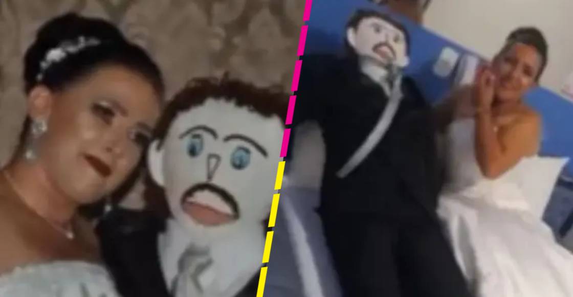 Mujer se casa con un muñeco de trapo y se hizo viral