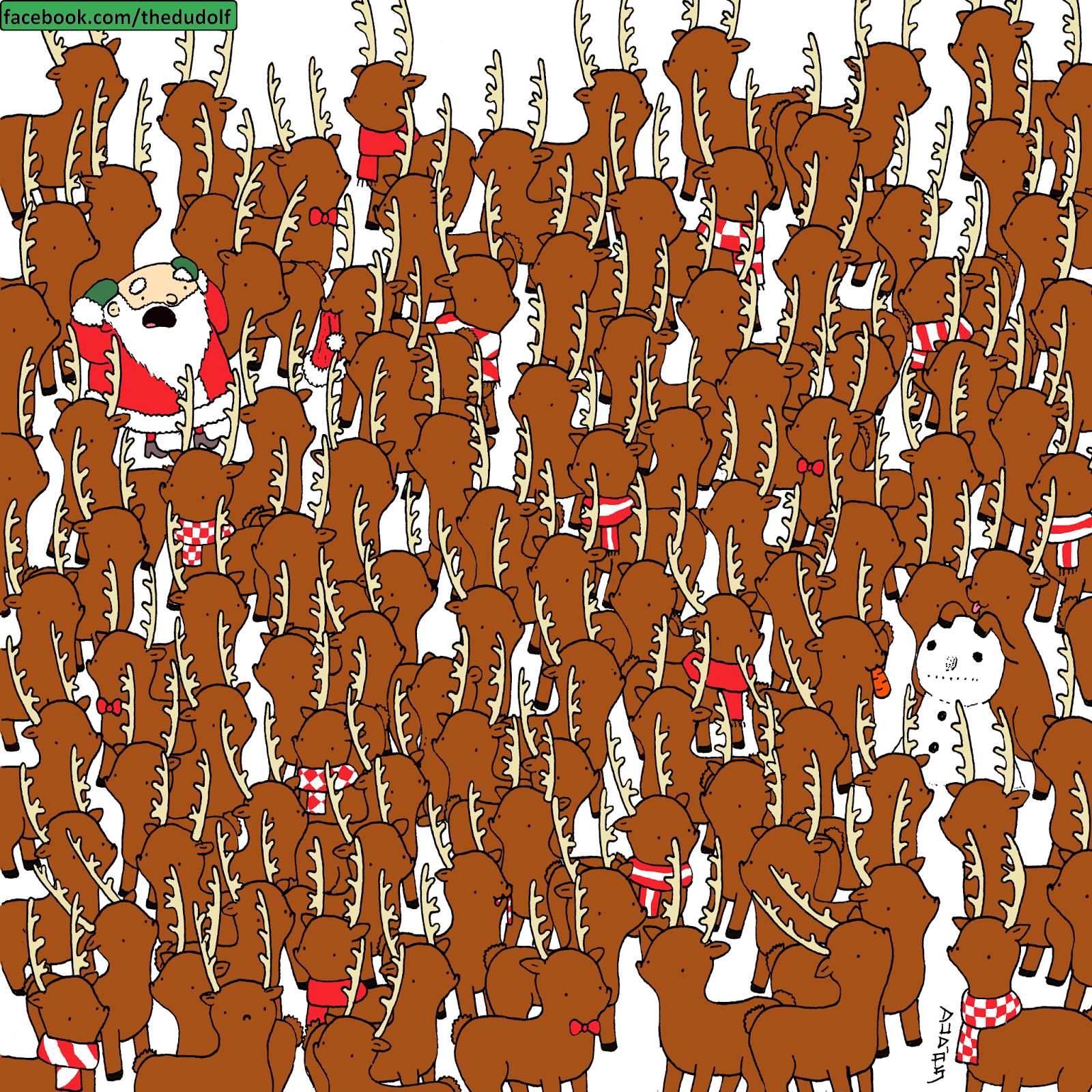 Can you find the bear among the deer in this visual challenge?