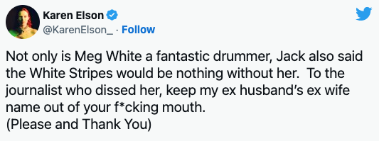 They criticize Meg White for her drumming skills... and Jack White's ex came out to defend her