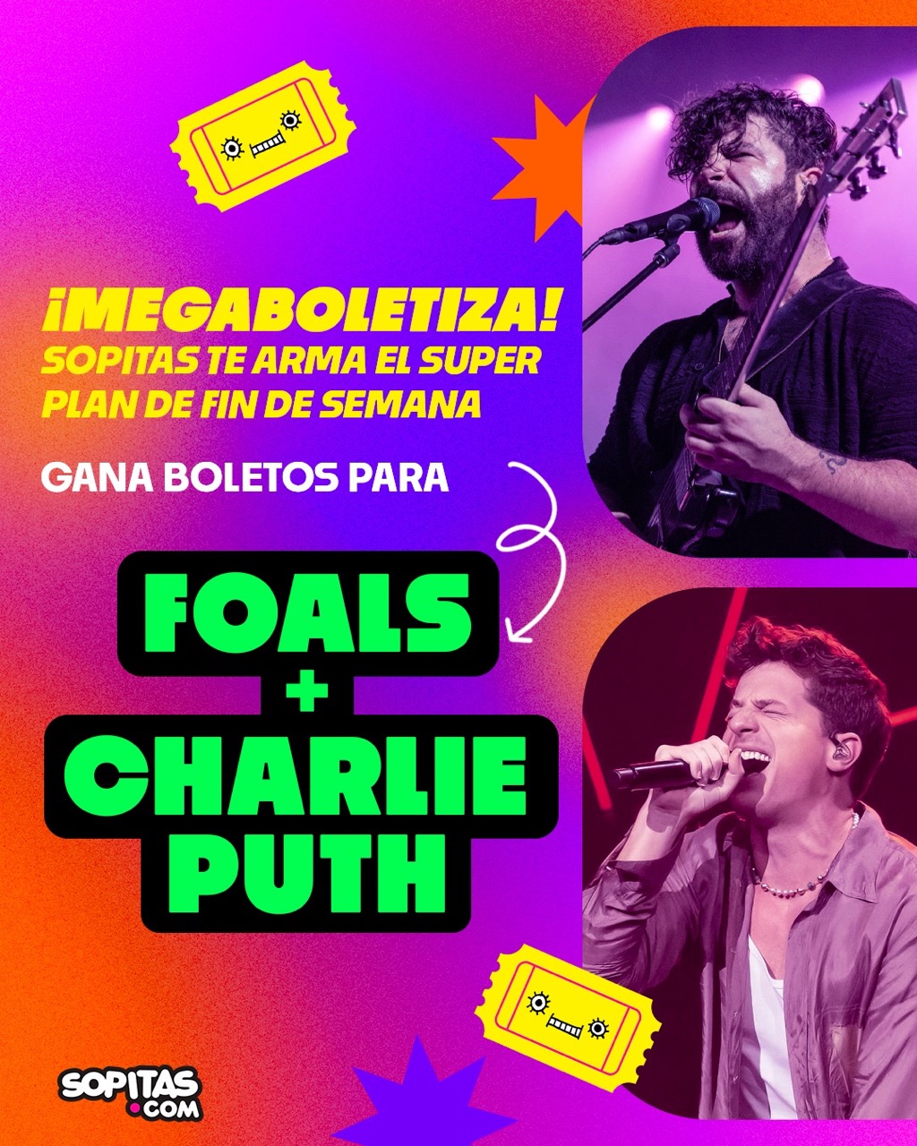 Win tickets for the Foals and Charlie Puth concerts in CDMX 