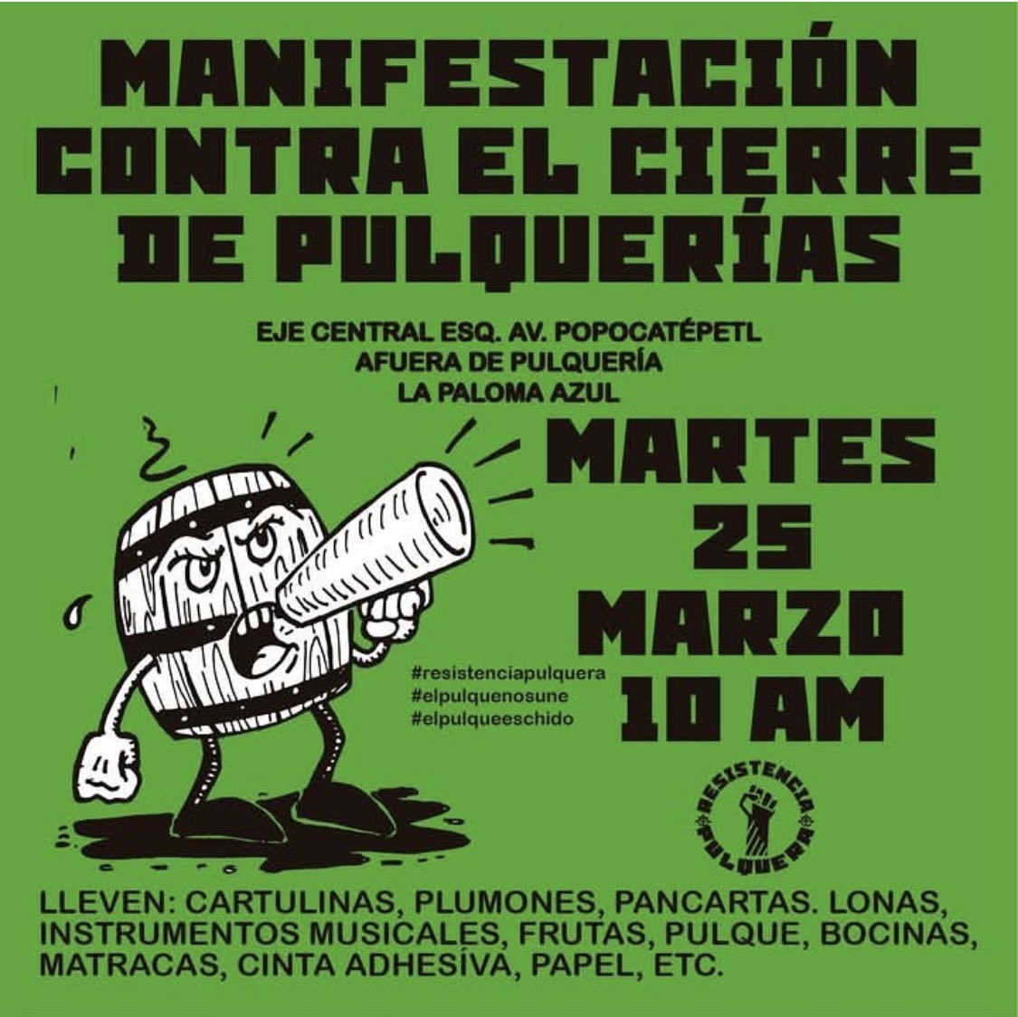 Protesta vs cierre de pulquerías CDMX