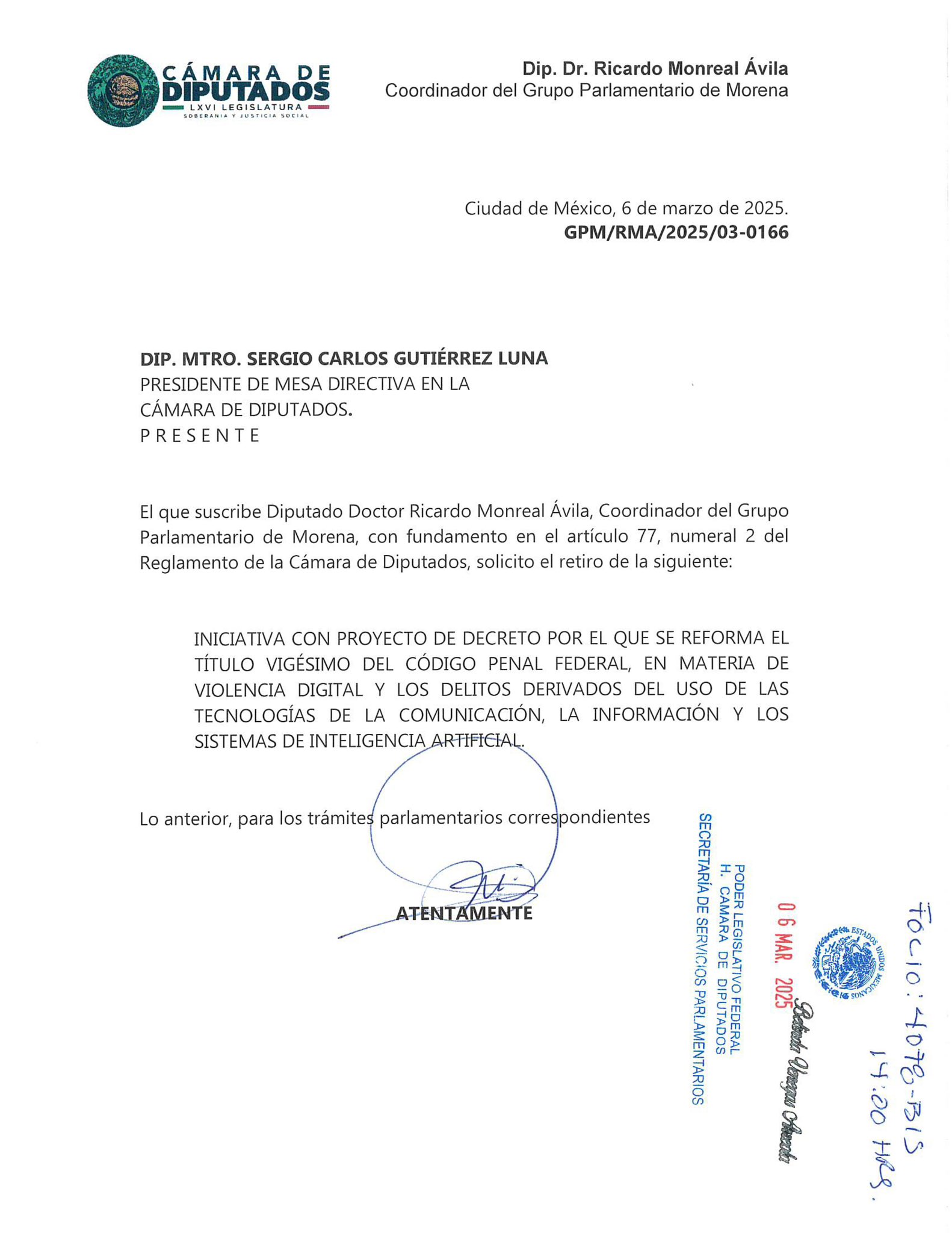 Ricardo Monreal retira reforma anti memes