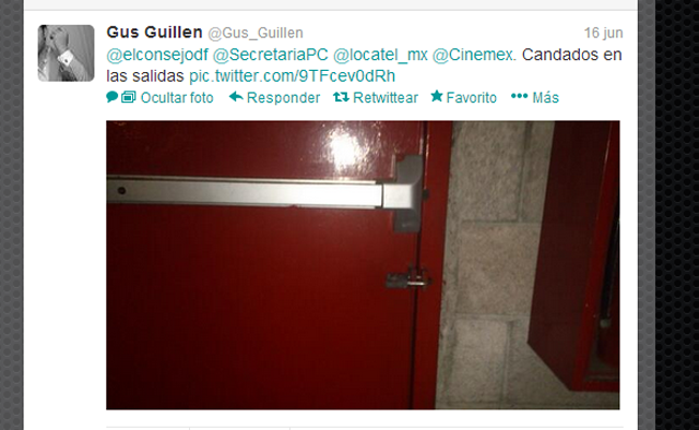 candado puerta cinemex sismo denuncian tuiteros empleados protocolo seguridad