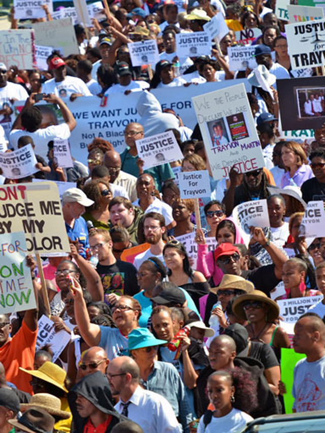 Civil Rights Activists Join Protest Rally And Town Hall Mtg On Killing Of Trayvon Martin