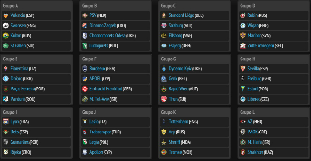 grupos europa league