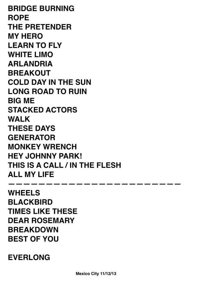 SETLIST-FOO-FIGHTERS-MEXICO
