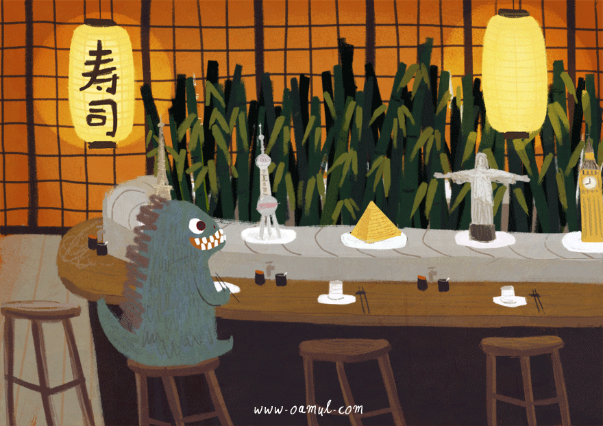 Godzilla sushi bar