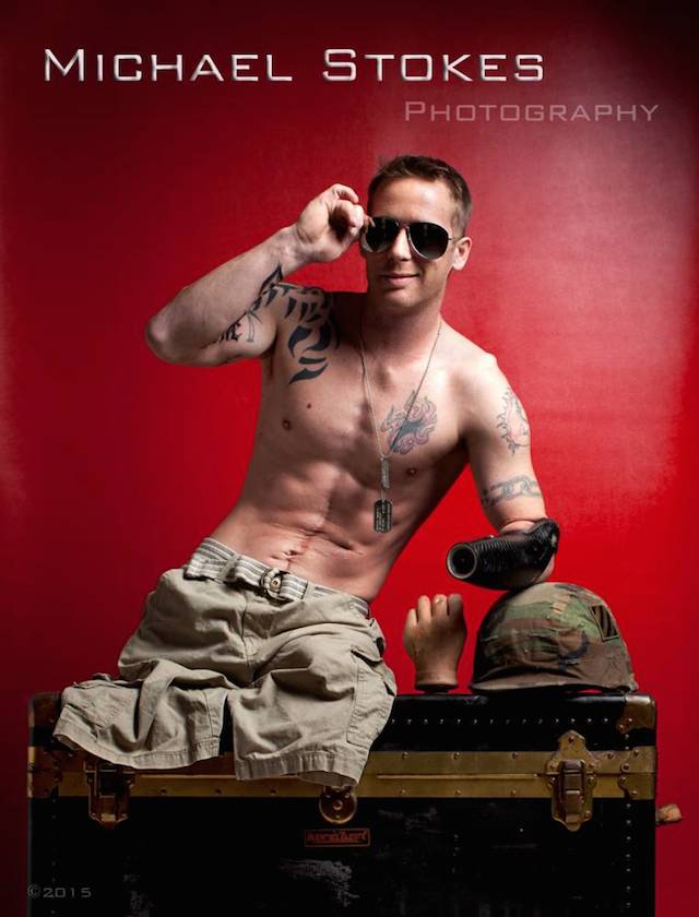 Michael Stokes, a fine arts photographer in California, takes a bold new approach to veteran portrait photography by taking powerful and sexually charged calendar-style photos of confident veterans posing proudly with their amputated body parts and prosthetics. The project began with Alex Minsky, a U.S. Marine whose leg was amputated after suffering a roadside bomb in Afghanistan in 2009. After Minsky set the tone for a confident and proud photoshoot as opposed to a somber one, other veterans began to sign up, leading to a book by Stokes called "Always Loyal." "Some people will say to me 'Oh, this is really helpful to their self-esteem,' or, 'You're making them feel like men again,'" Stokes told MTV. "These guys have come to me very healed and ready to take the world on. I'm not giving them back their confidence. They already have it."