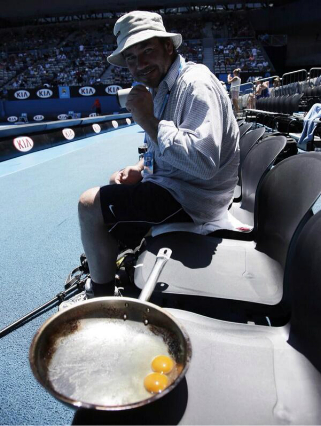 Y en la imagen del día... cocinan un huevo en un asiento durante el ...