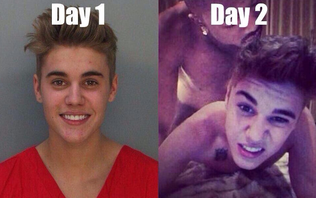 Justino Bieber había sido detenido por andar echando arrancones. 