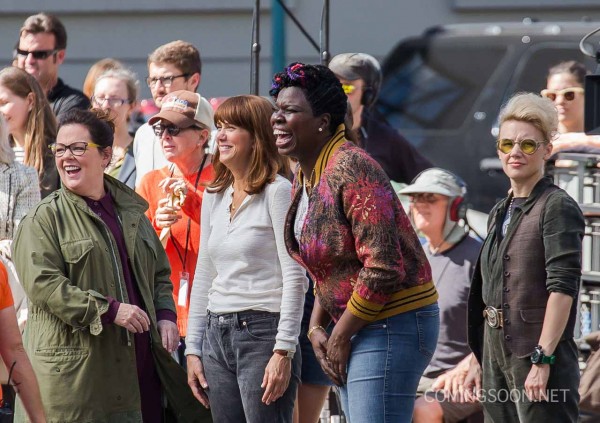 Stars On The Set Of The New "Ghostbusters" Movie