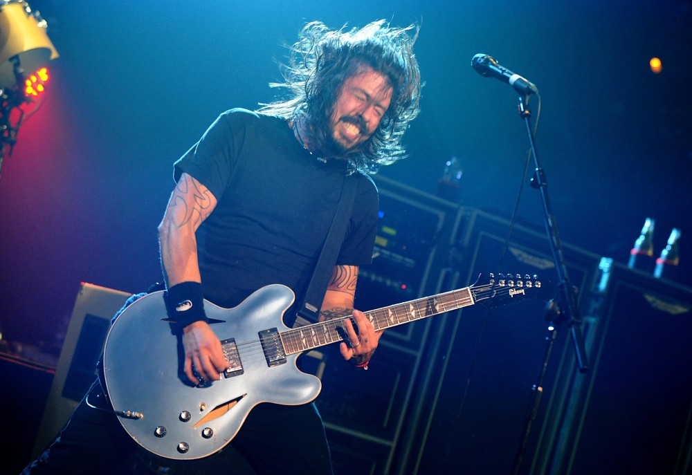 Dave Grohl of Foo Fighters performing on stage during the 2011 NME Awards at the O2 Academy Brixton, London