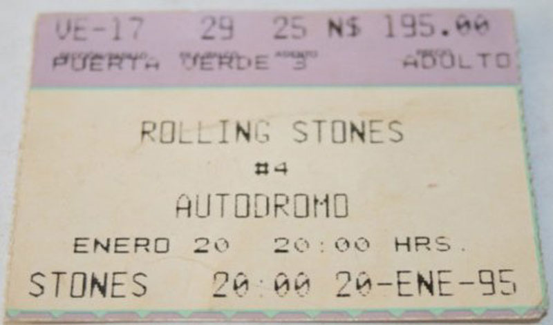 Rolling-Stones-Mexico-1995-20 Enero Boleto