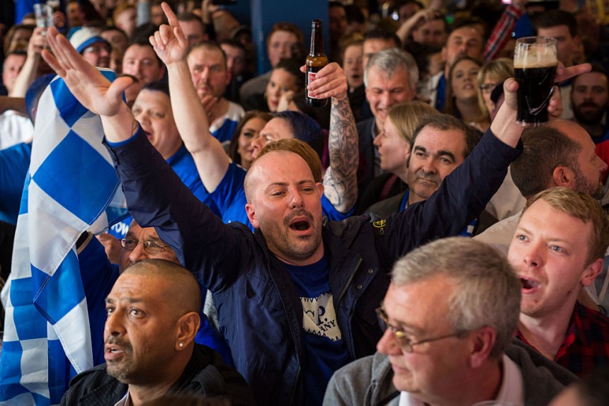 Leicester City Fans Gather To Watch Their Match Against Manchester United