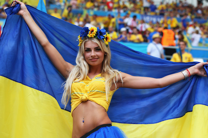 MARSEILLE, FRANCE - JUNE 21: A Ukraine fan poses prior to the UEFA EURO 2016 Group C match between Ukraine and Poland at Stade Velodrome on June 21, 2016 in Marseille, France. (Photo by Alex Livesey/Getty Images)