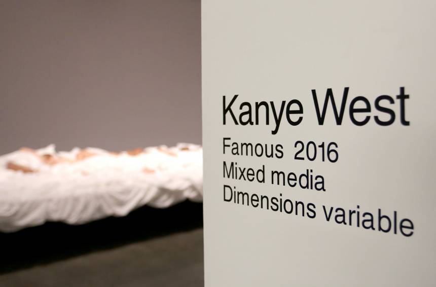 LOS ANGELES, CA - AUGUST 26: Famous by Kanye West a private exhibition event at Blum And Poe, Los Angelesat Blum & Poe on August 26, 2016 in Los Angeles, California. (Photo by Rachel Murray/Getty Images for Kanye West)