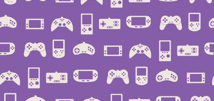 seamless background with game consoles for your design