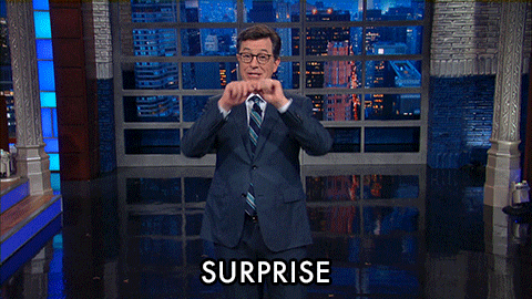 Surprise - GIF - Stepehen Colbert.