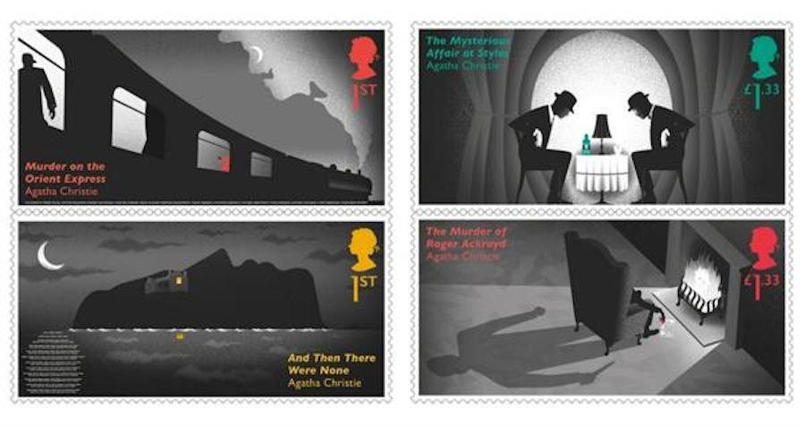 Para celebrar el nacimiento de Agatha Christie el correo inglés puso en circulación seis estampillas