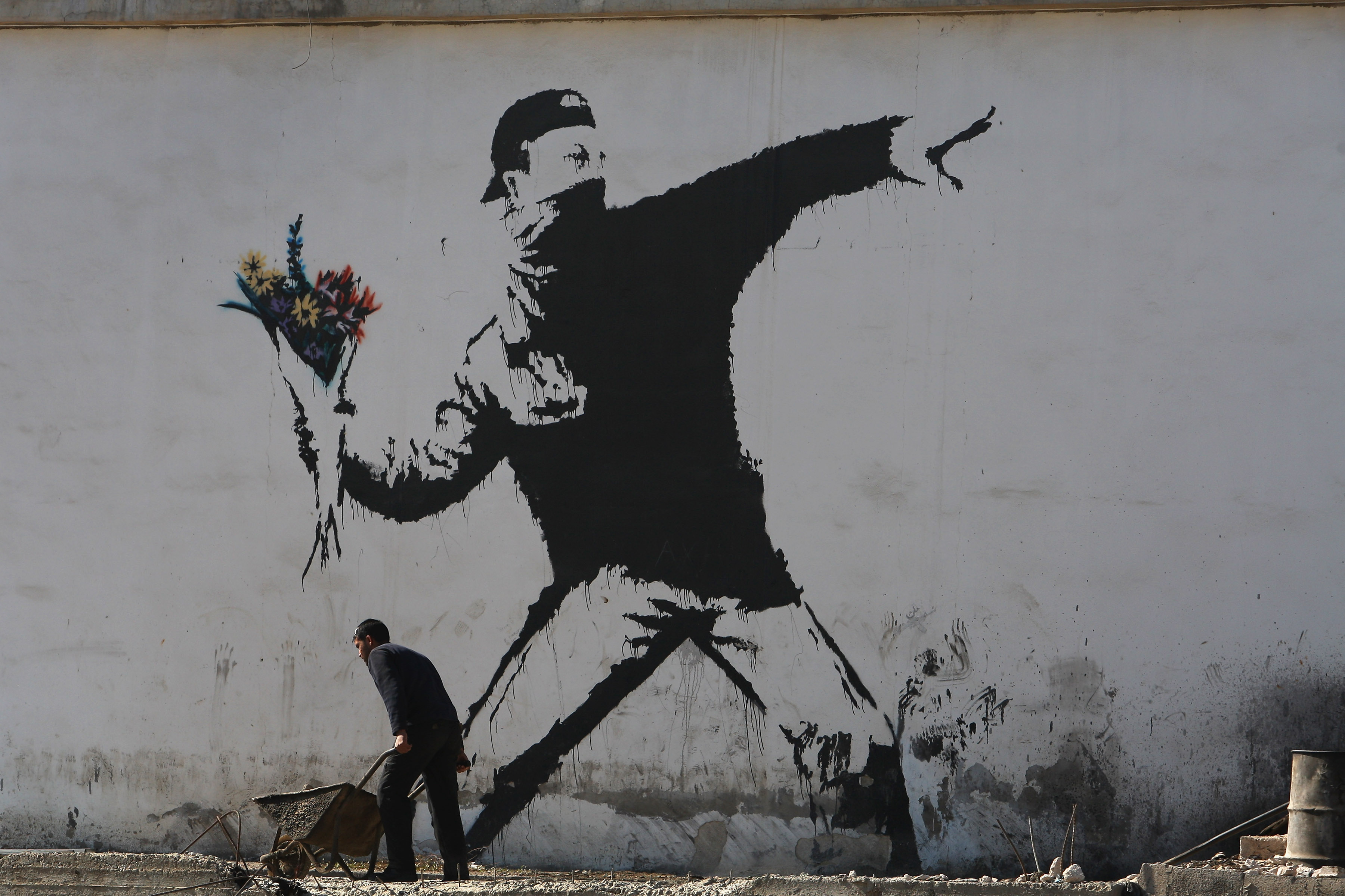 Banksy Graffiti Art On West Bank Barrier