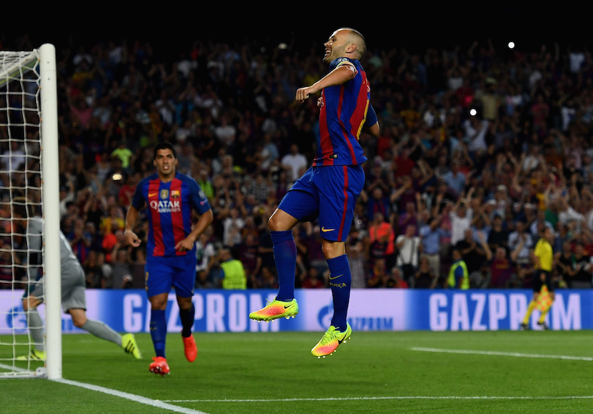 Andrés Iniesta marcó el cuarto en la goleada del Barcelona 
