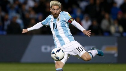Messi en el juego contra Uruguay