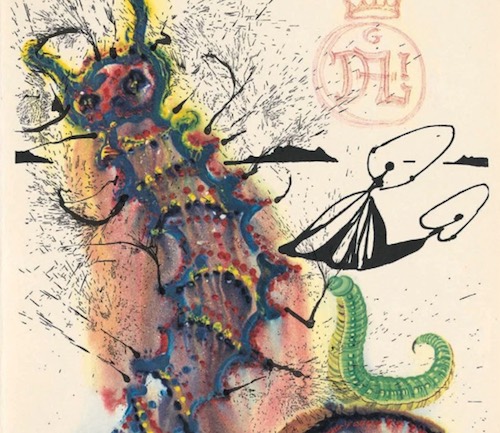 Salvador Dalí ilustración de gusano