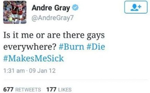 Twitter de Andre Gray