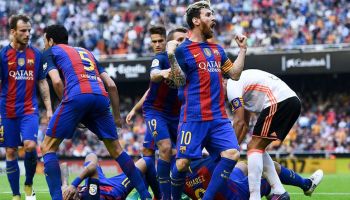 Messi marcó el gol que le dio los tres puntos al Barcelona