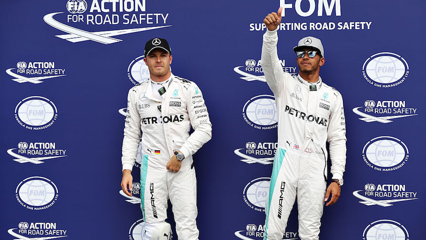 Nico Rosberg y Lewis Hamilton llegan 1-2 a México