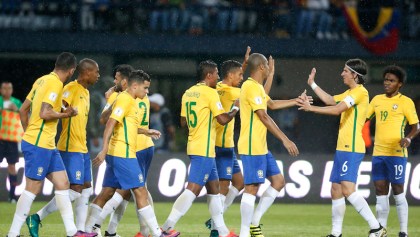 Selección de Brasil festeja