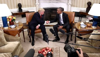 Obama y Trump en la Casa Blanca