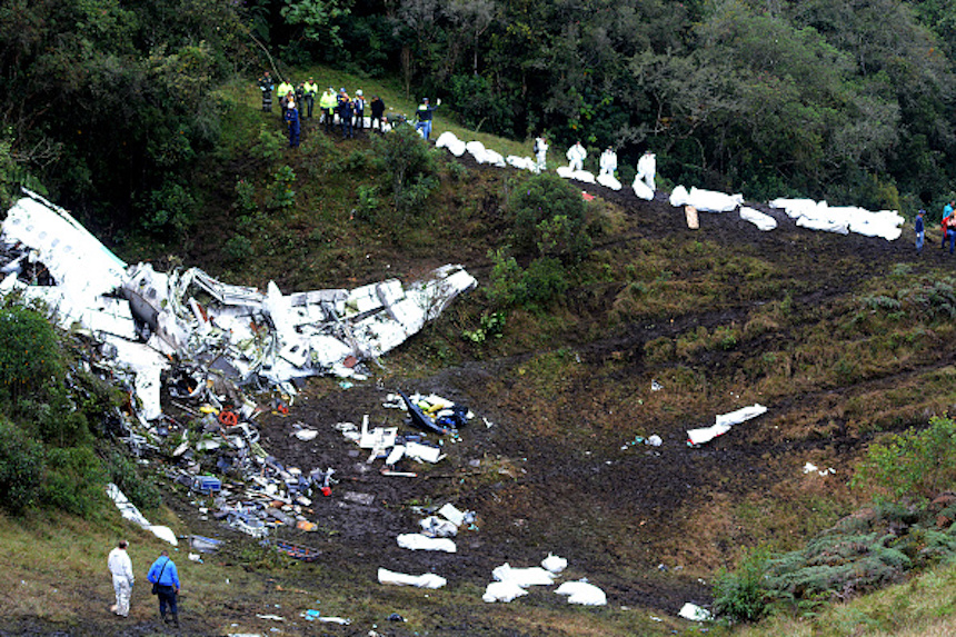 Chapeocoense Airplane Crashes in Colombia