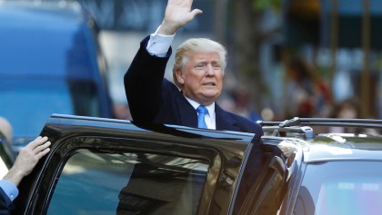 El candidato republicano, Donald Trump, llegó a Nueva York a emitir su voto