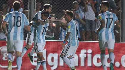 Messi celebra con Argentina