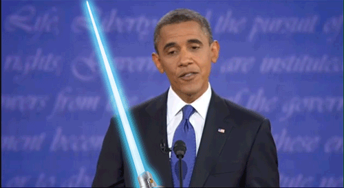 Obama con sable láser - GIF
