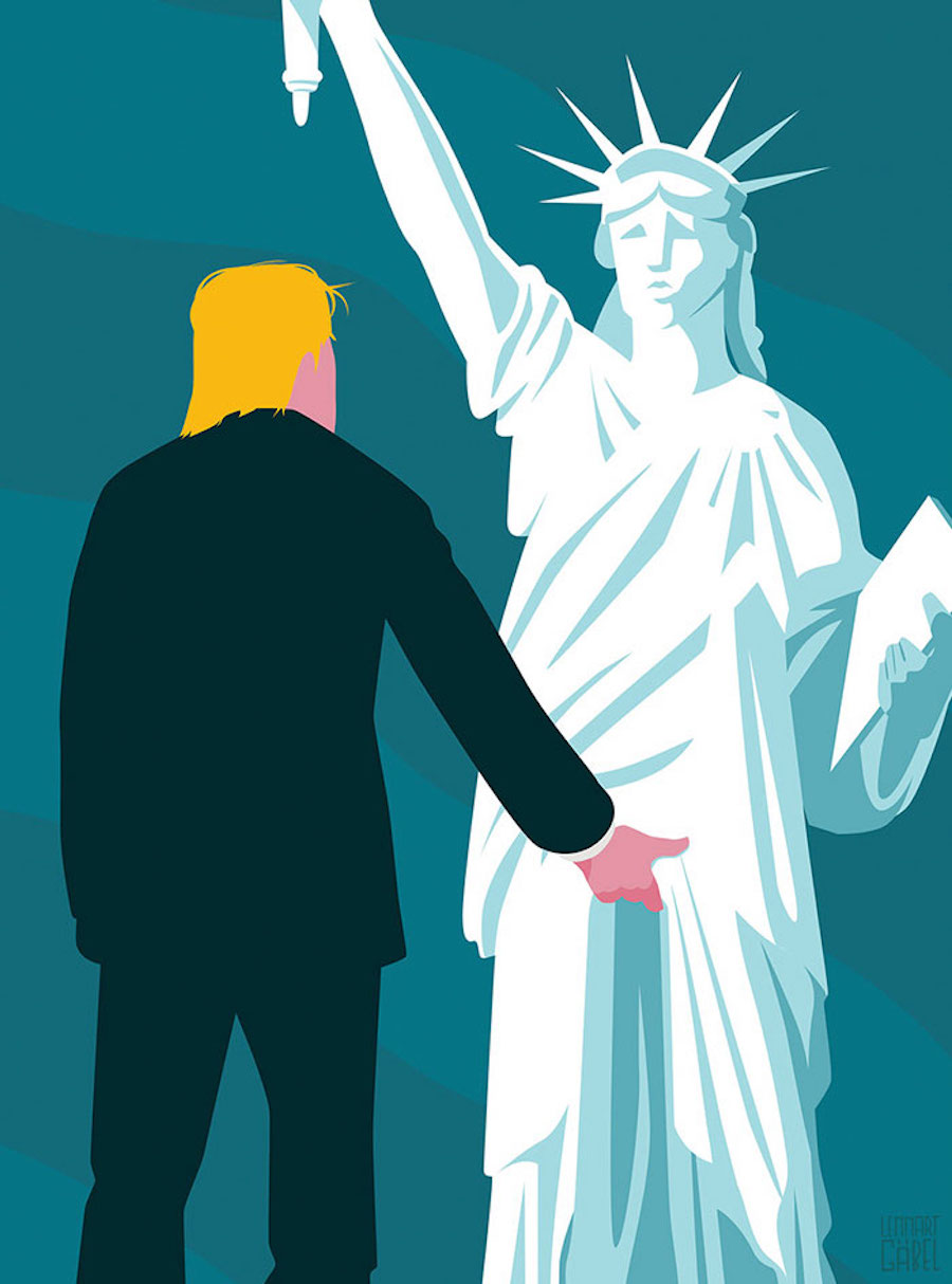 Caricatura - Trump y la Estatua de la Libertad