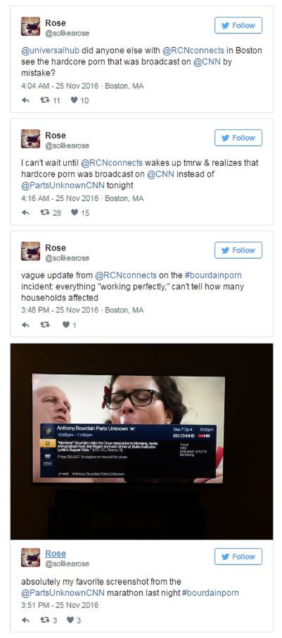 Tweet del video porno de CNN