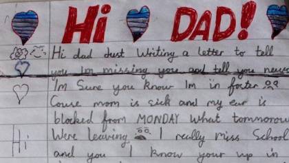 Carta de un niñito a su papá