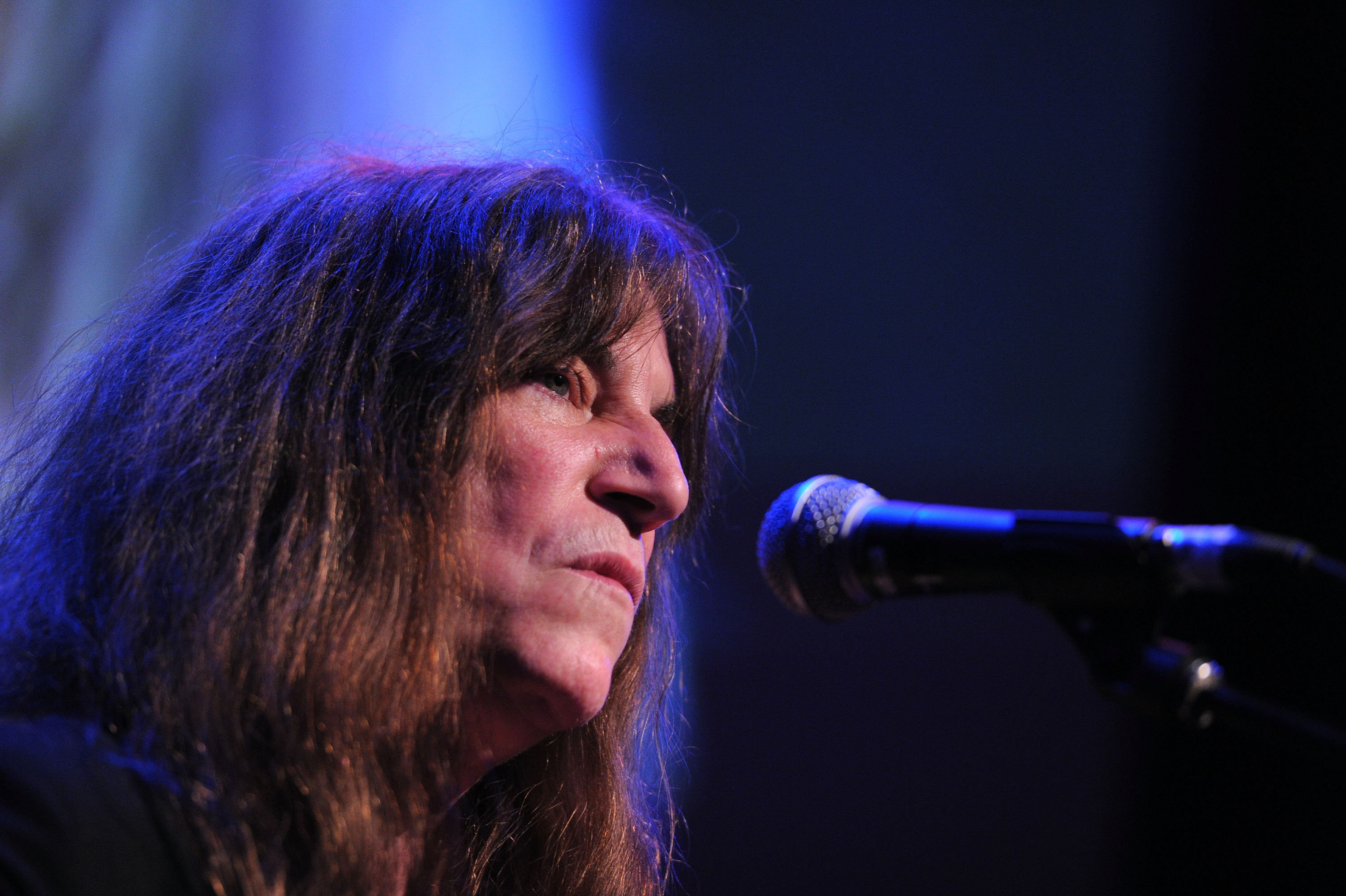 NEW YORK, NY - MAY 17: Musician Patti Smith performs onstage at the 2011 Joyful Heart Foundation Gala at The Museum of Modern Art on May 17, 2011 in New York City. (Photo by Mike Coppola/Getty Images)